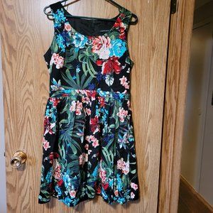 Floral Lined Summer Dress with Peek a Boo Back